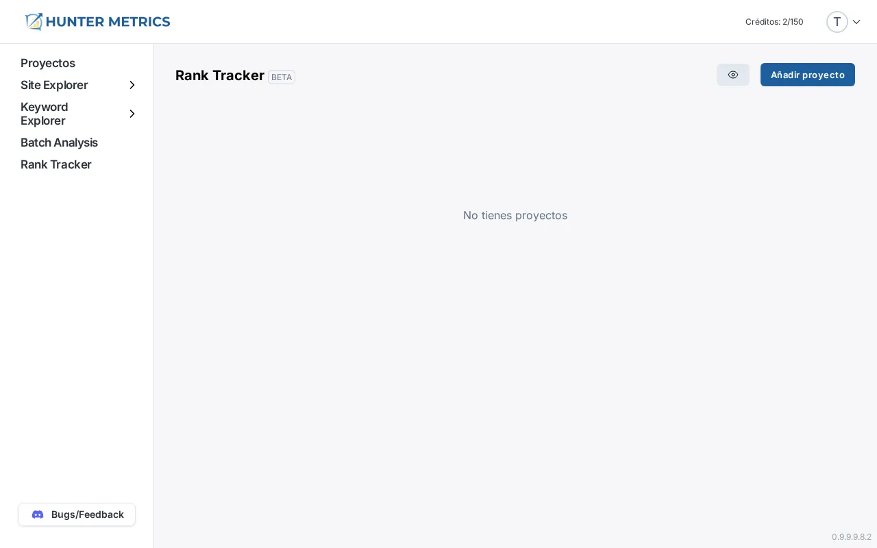 Rank Tracker - Monitorización de posiciones de keywords